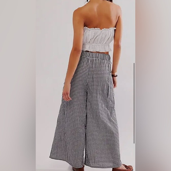 Free People East Side Trousers Pants - black/white Sz S NNT - Picture 3 of 8